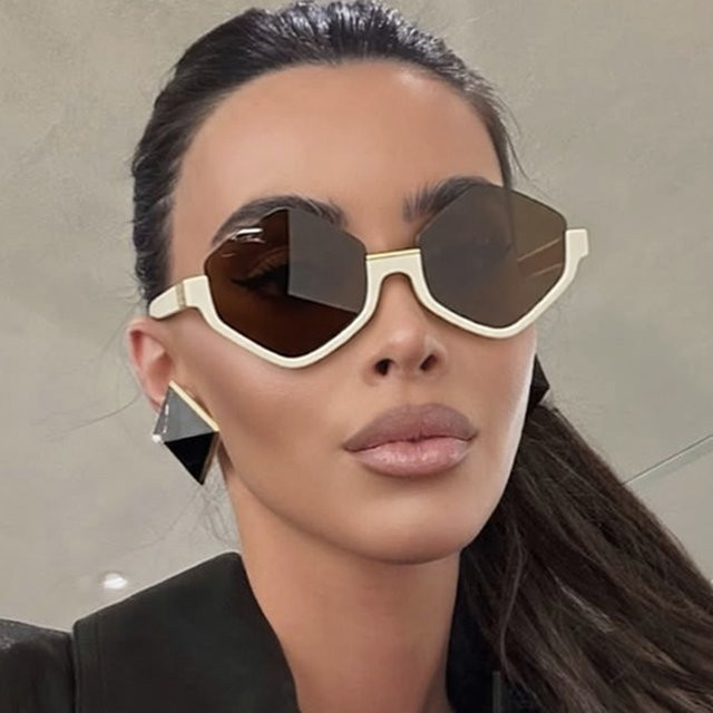 GEVE Sonnenbrille Halbrand, hexagonal, Damen, Kunststoff - Bild 1