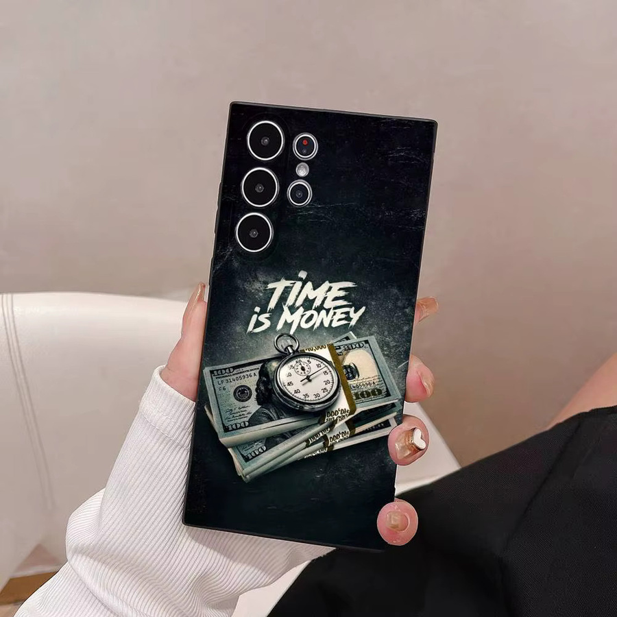 Funny Time is Money Handyhülle für Samsung Galaxy S25 S24 S23 S22 S21 S20 Ultra Plus Frosted Soft Cover - Bild 6