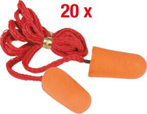 KS Tools Ohrstöpsel aus PU mit Schnur in Orange, 20 Paar, EN 352 - Bild 1