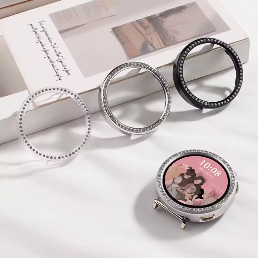 OAKCHARM Uhrenzubehör Rahmen für Huawei GT6 41mm, Edelstahl, Rosa, Diamant, Kristall, Unisex - Bild 4