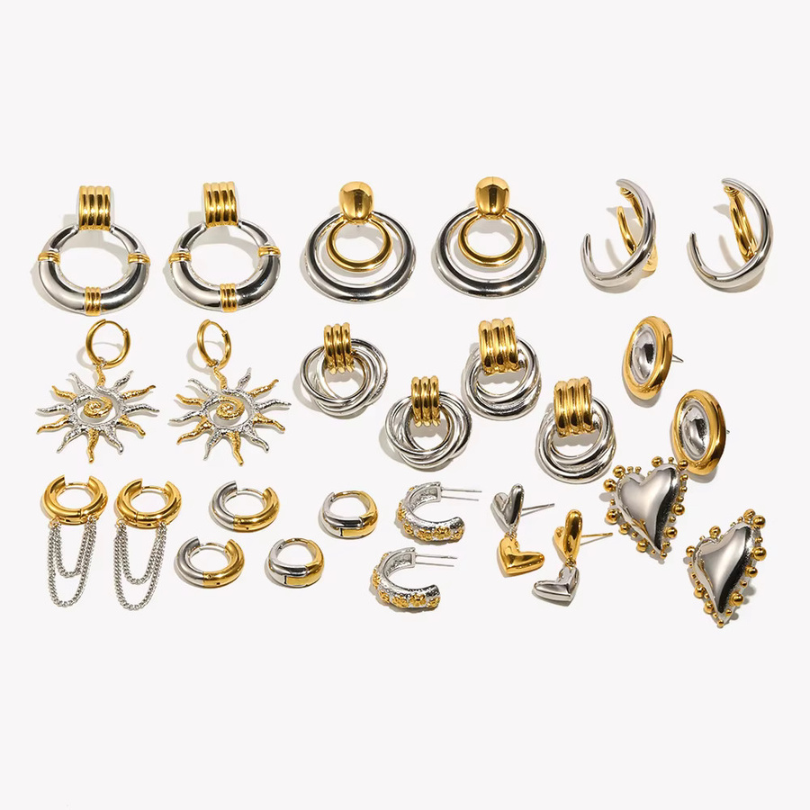 E.B.belle Statement-Ohrringe Edelstahl, Goldfarbe & Silberfarbe, Damen - Bild 1