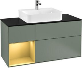 V&B Waschtischunterschrank Finion in Lackoptik mit Regalfach links, Breite: 120 cm, Tiefe: 50,1 cm, Höhe: 50,1 cm - Bild 1