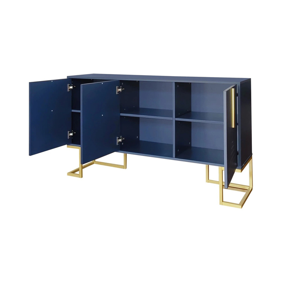 okwish Sideboard mit Regalen und Metallgriffen in Blau, B/T/H: 138 x 40 x 81 cm - Bild 2