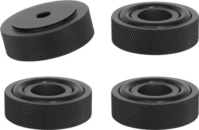 Dynavox Gerätefüße mit Rändelung aus Aluminium in Schwarz Ø 30 mm, 4 Stück - Bild 1
