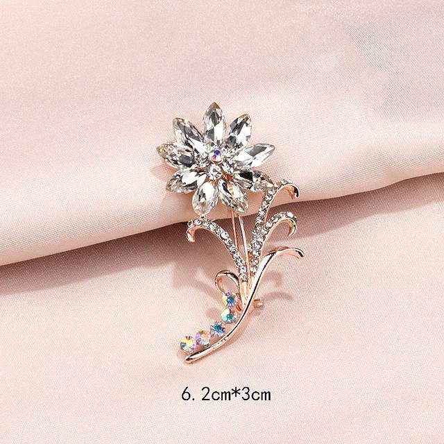 YIRAN Jewelry Brosche, Strass, Legierung, Blume, Damen - Bild 1