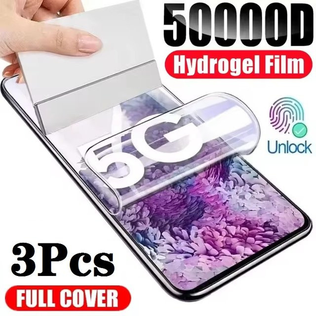 3er Pack Hydrogelfolie Displayschutz transparent für Realme 8 5G, 8 Pro, 8i und 9 Plus - Bild 1