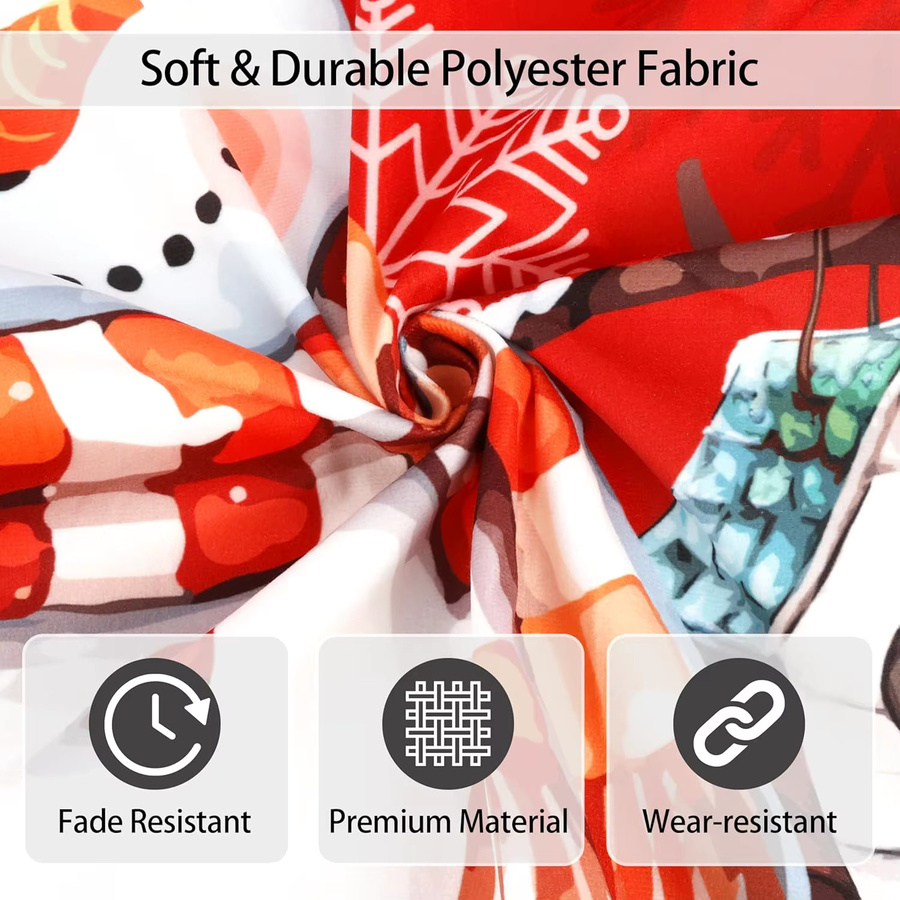 VIKAMA Weihnachtsbaum Rock Schneemann als textile Weihnachtsbaum Matte für deine Winterparty und Weihnachtsdekoration - Bild 3
