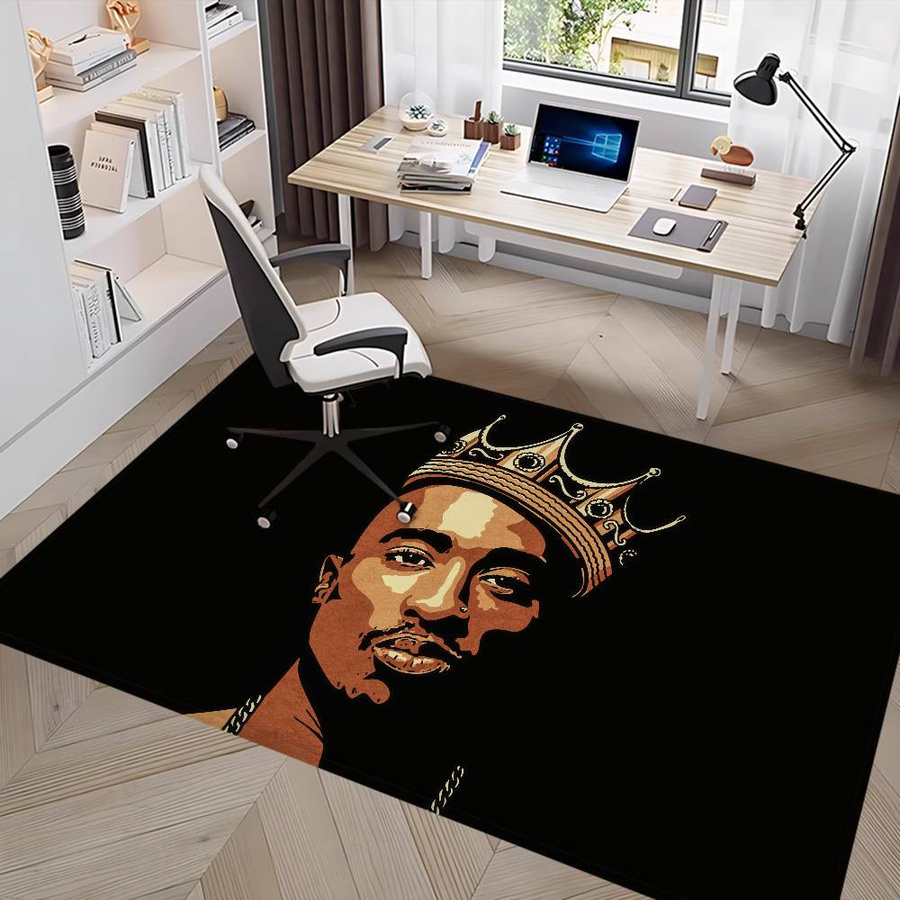 Rutschfeste Küchenmatte Miniso mit Tupac Shakur Print, Schwarz, B/T: 60 x 40 cm - Bild 5