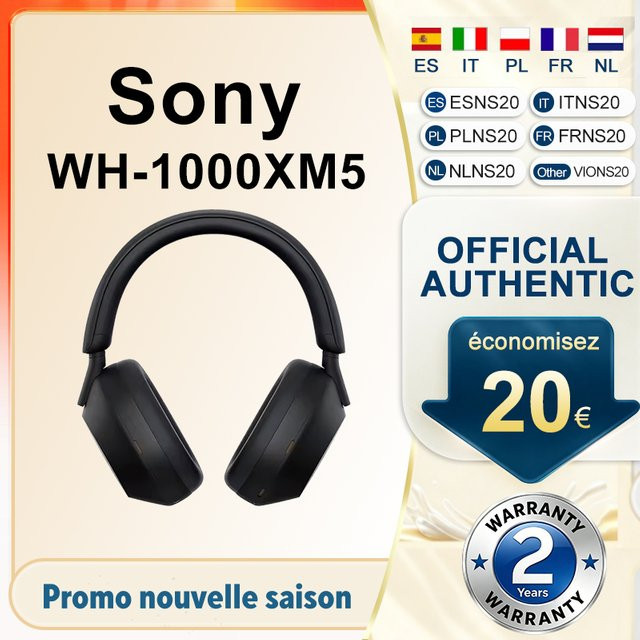 Sony WH-1000XM5 Over-Ear Kopfhörer mit aktiver Geräuschunterdrückung und 30 mm Treibereinheit in Schwarz oder Silber - Bild 1
