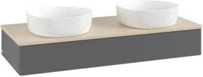 Villeroy & Boch Waschtischunterschrank Antao mit Frontstruktur in Anthrazit, B/T/H: 120 x 50 x 19 cm - Bild 1