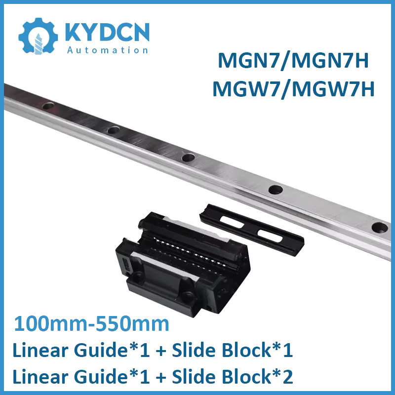 KYDCN Miniatur-Linearführungsschiene mit Linearblock MGN7 MGW7 CNC-Gleitsystem 100–550 mm - Bild 1