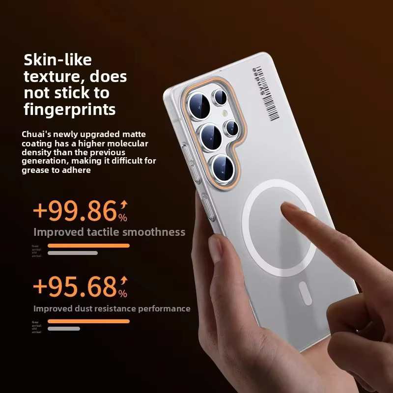 Mattierte magnetische Schutzhülle für Samsung Galaxy S26 S25 S24 S23 S22 Ultra Plus in Schwarz und Transparent mit Anti-Drop Funktion und Translucent-Effekt - Bild 4