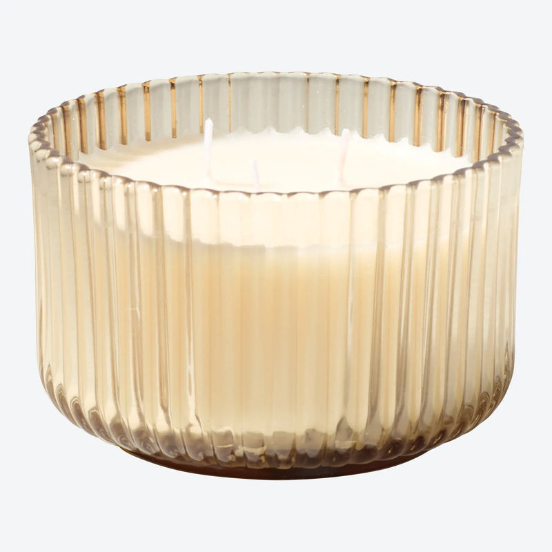 3-Docht-Duftkerze aus Glas in Weiß und Transparent, modern und zylindrisch, B/T/H: 8,6 x 8,6 x 8 cm - Bild 2