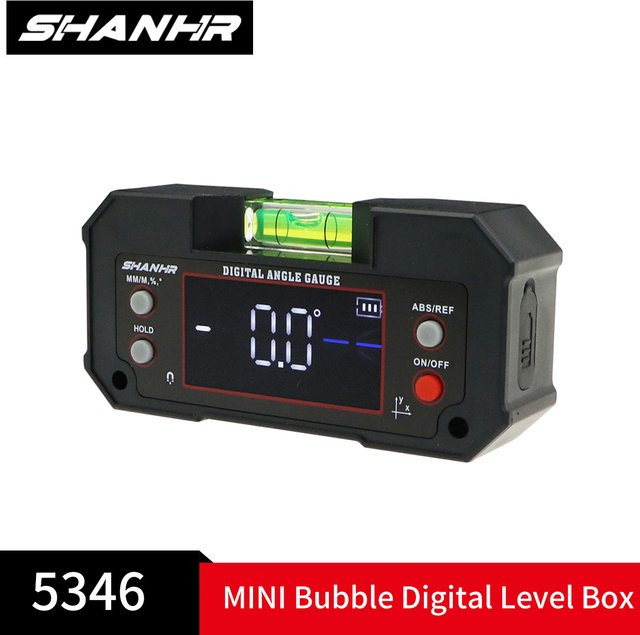 SHANHR Digitaler Winkelmesser mit Wasserwaage, zweiachsig, magnetisch und wiederaufladbar, Schwarz - Bild 1