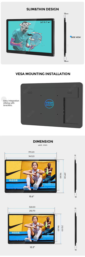 Wandmontierter Android Video-Player mit 15,6 Zoll Touchscreen und Wandkalender in Schwarz - Bild 2