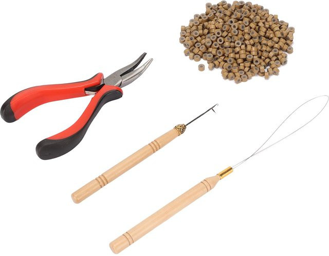 KaiSai Haarverlängerungs-Werkzeugsatz, Mikro-Silikonringe, 200 Stück, Unisex - Bild 1