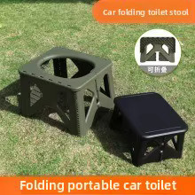 Tragbare Auto-Klapptoilette mit Deodorant-Funktion für Outdoor und Camping in Grau - Bild 5