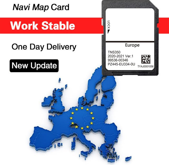 NAVINESA SD-Karte für Toyota Sat Nav GPS mit TNS350 2021 Ver.1 Update EU-Kartensoftware PZ445-EU334-0U - Bild 1