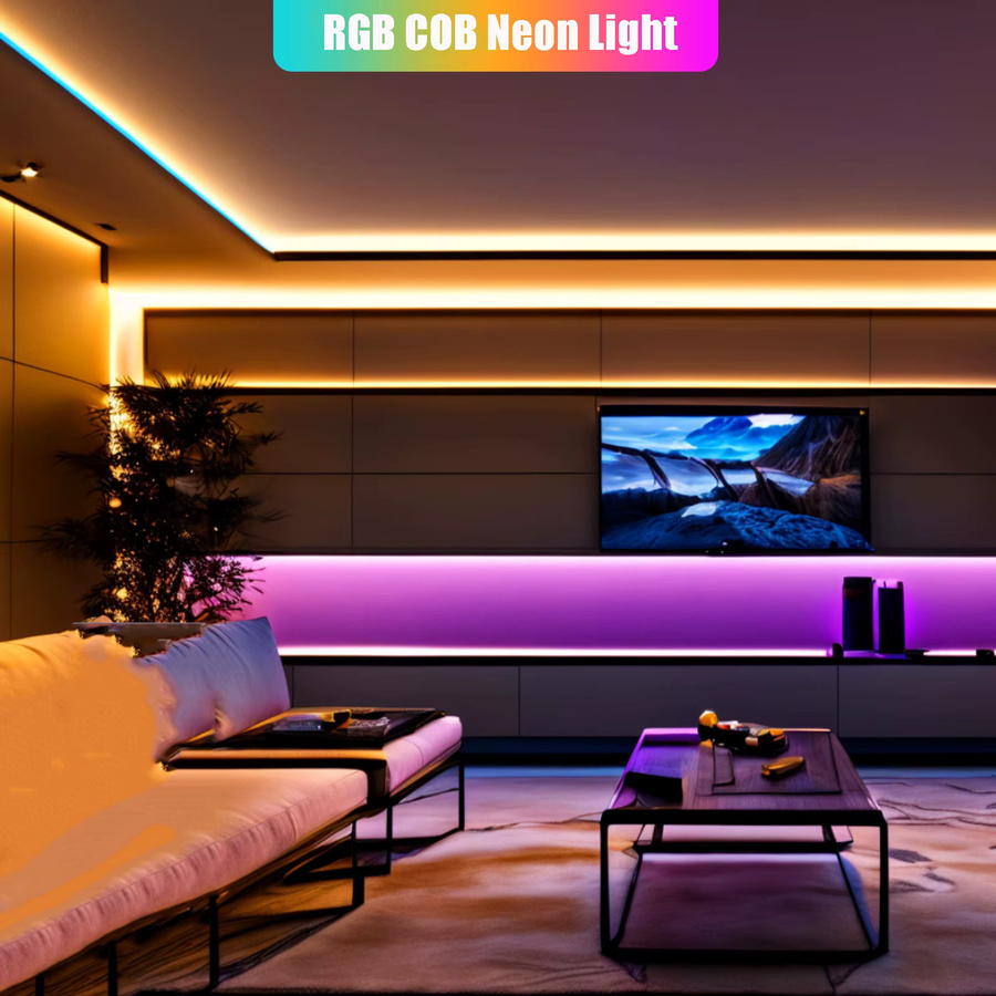 XUNATA RGB COB Neon LED-Streifenband aus Silikonschlauch, Wasserdicht, Multicolour, 12V, Länge: 240 cm - Bild 4