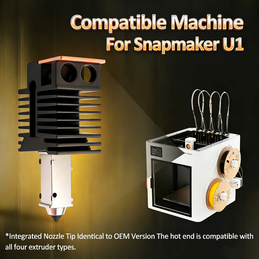 Snapmaker Hotend Plug & Play Keramikblock-Set für Snapmaker U1 3D-Drucker mit Düsenoptionen 0,2 mm, 0,4 mm oder 0,6 mm und 0,8 mm - Bild 1