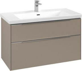 V&B Waschtischunterschrank Subway 3.0 in Taupe mit Aluminiumoberfläche, B/T/H: 97,3 x 47,8 x 47,8 cm - Bild 1
