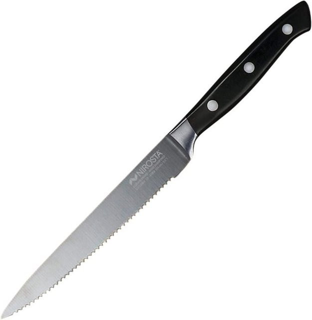 Nirosta Trinity Küchenmesser gezahnt aus Edelstahl in Silber mit 14 cm Klingenlänge - Bild 1
