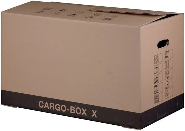 PROREGAL Cargobox Umzugskarton aus Wellpappe mit Steckboden und Grifflöchern, Braun, L x B x H: 63,7 x 34,0 x 36,0 cm - Bild 1