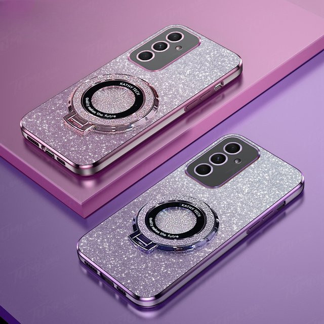 Luxuriöse Silikonhülle mit Glitzer und Farbverlauf für Samsung Galaxy A55 A35 A25 A15 A73 A72 A71 A54 A53 A52 in Blau mit magnetischer Halterung - Bild 1