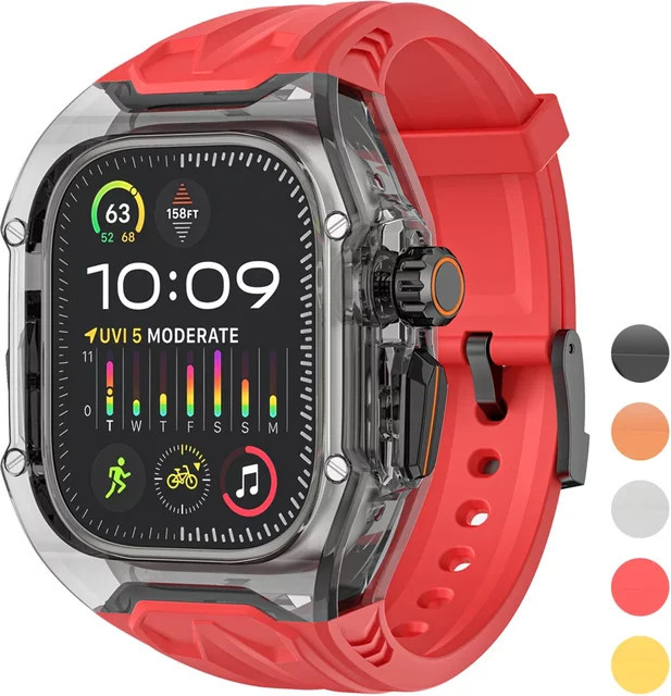FancyWrist Modifikationskit Schutzhülle + TPU-Armband, Orange Transparent, Unisex - Bild 1