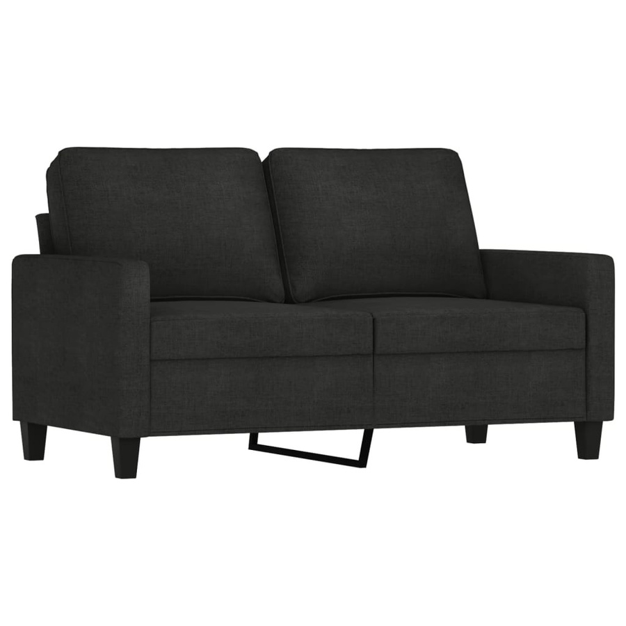 vidaXL 4-teiliges Lounge-Set mit Polsterung und Ottoman, Schwarz, Stoff - Bild 3