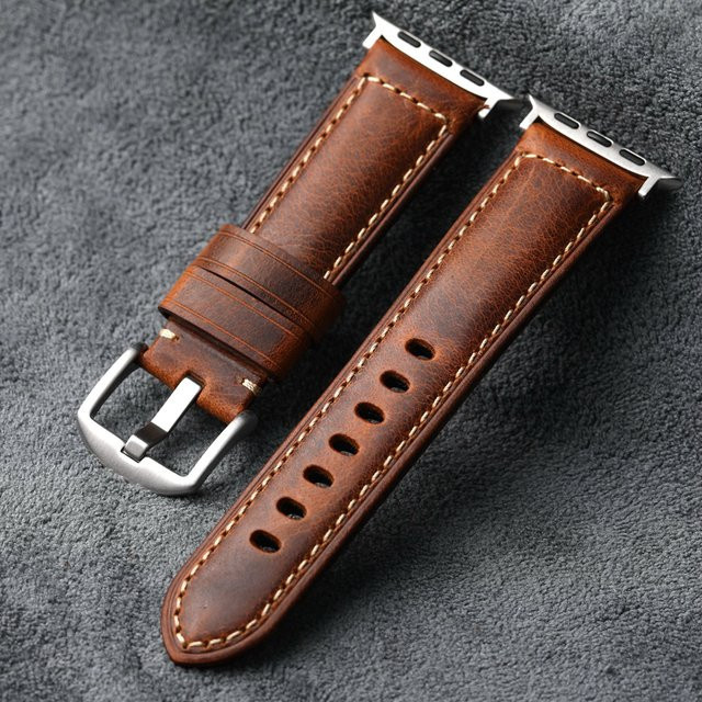 Raystray Uhrenarmband Leder, brown, Herren, kompatibel mit iWatch 49mm 46mm 45mm 44mm Ultra S10 - Bild 1