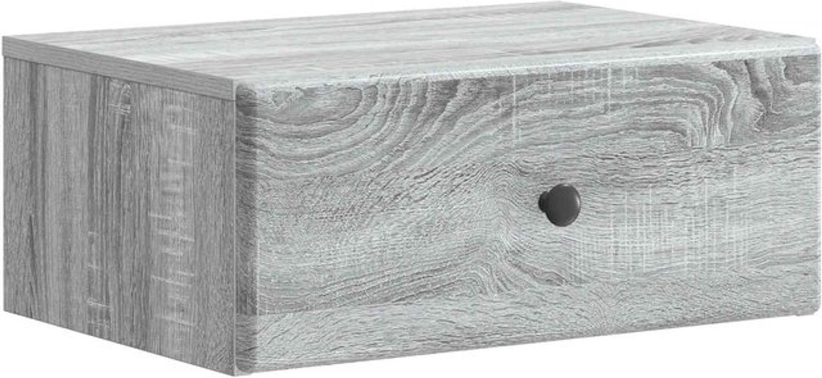 Wandmontierter Nachttisch vidaXL in Grau, Modernes Design aus Holzwerkstoff, B/T/H: 49 x 34,5 x 20 cm - Bild 1
