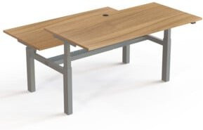 STIER Team-Schreibtisch 501-88 elektrisch höhenverstellbar, Nussbaum, B/T: 160 x 80 cm - Bild 1