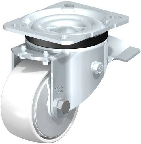 Blickle Lenkrolle LK-PO 82G-ST-FA mit Feststeller in Silber und Weiß, Rad-Durchmesser: 80 mm, Tragfähigkeit: 230 kg - Bild 1