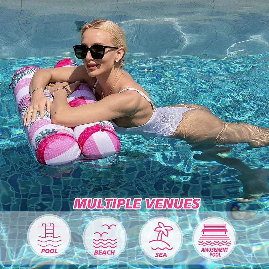 Schwimmende Hängematte Liegestuhl für Erwachsene in Pink aus PVC und Polyester - Bild 2