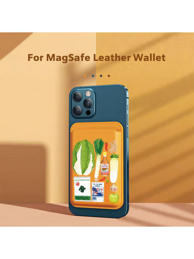 Magnetischer Kartenhalter mit kreativem Gemüsemuster für iPhone 17, iPhone 14 Pro Max und Samsung Galaxy S26 Ultra, MagSafe Wallet Cover, Mehrfarbig - Bild 2