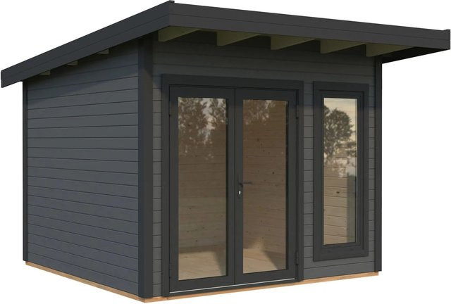 Palmako Holz-Gartenhaus Aurelia mit Pultdach in Dunkelgrau, B: 296 cm, T: 300 cm, H: 264 cm - Bild 1