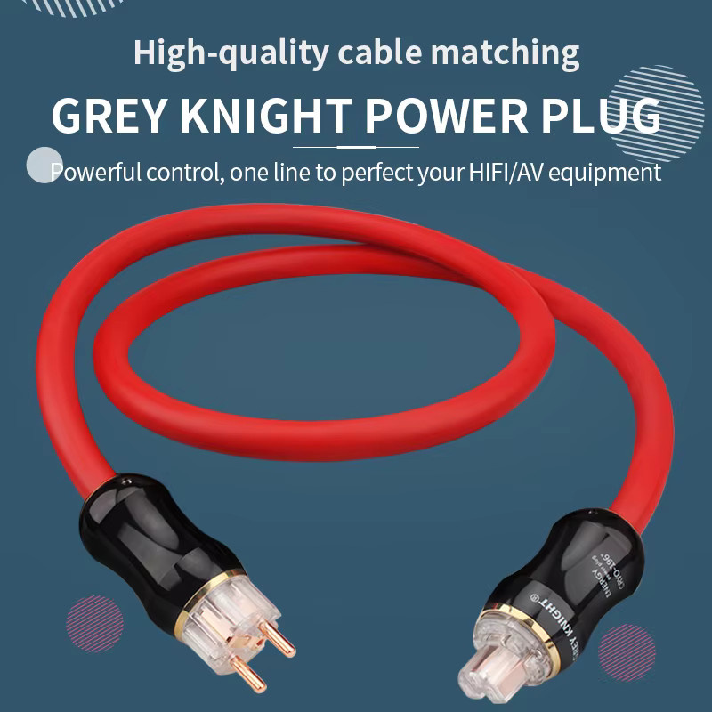 Grey Knight Hi-End HiFi-Audio Netzkabel mit 3x6mm² Reinkupfer-Leitungen für CD-Player und Verstärker Schuko-Stromkabel - Bild 4