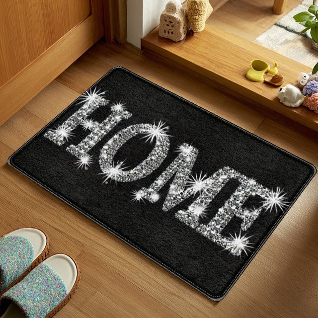 VIKAMA Minimalistischer Heimteppich in Schwarz für Wohnzimmer, Schlafzimmer und Flur - Bild 1
