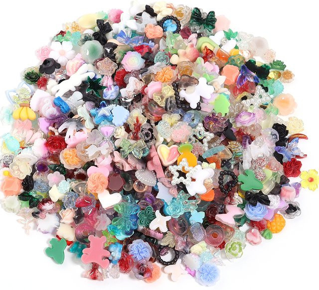 lingsai Schmuck Perlen, Harz, Mini Rose, Bär, Gemischt - Bild 1