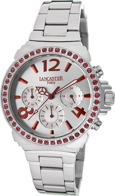 Lancaster Chronograph, Edelstahl, Silber, Diamantbesetzt, Damen, 38 mm - Bild 1