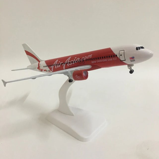 ZOCO Air Asia A320 Miniaturflugzeug, 1:300, Metall, Rot - Bild 1