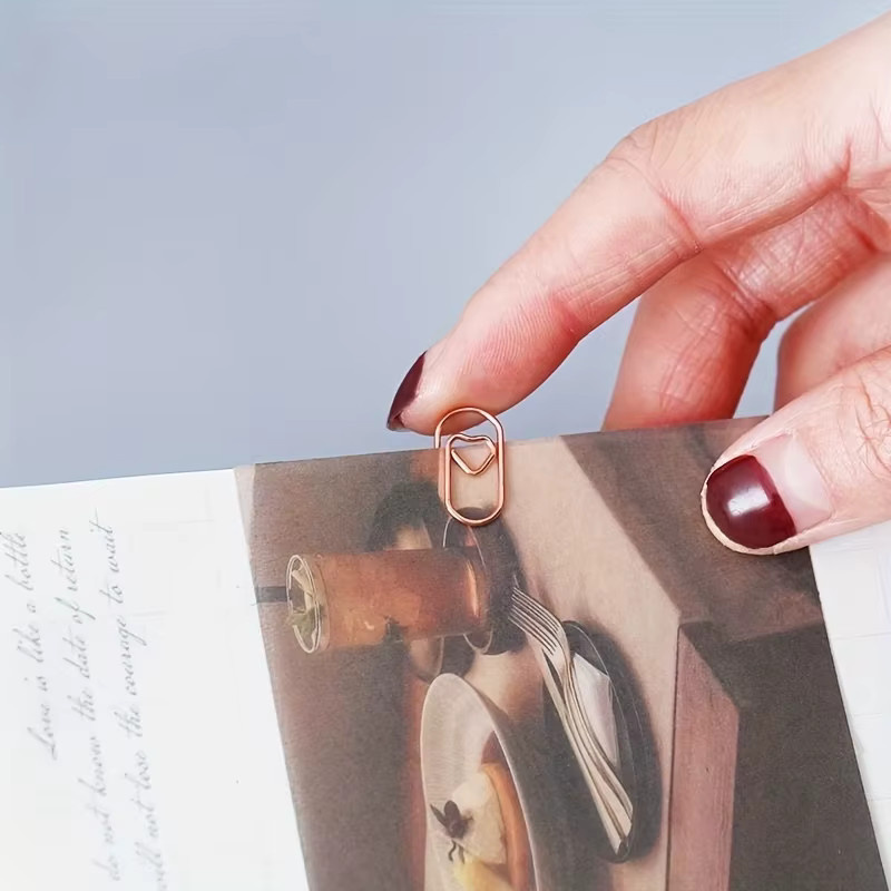 200 Stück herzförmige Mini-Büroklammern aus Metall in Silber und Gold für deinen Bürobedarf und Dokumenten-Organizer - Bild 2