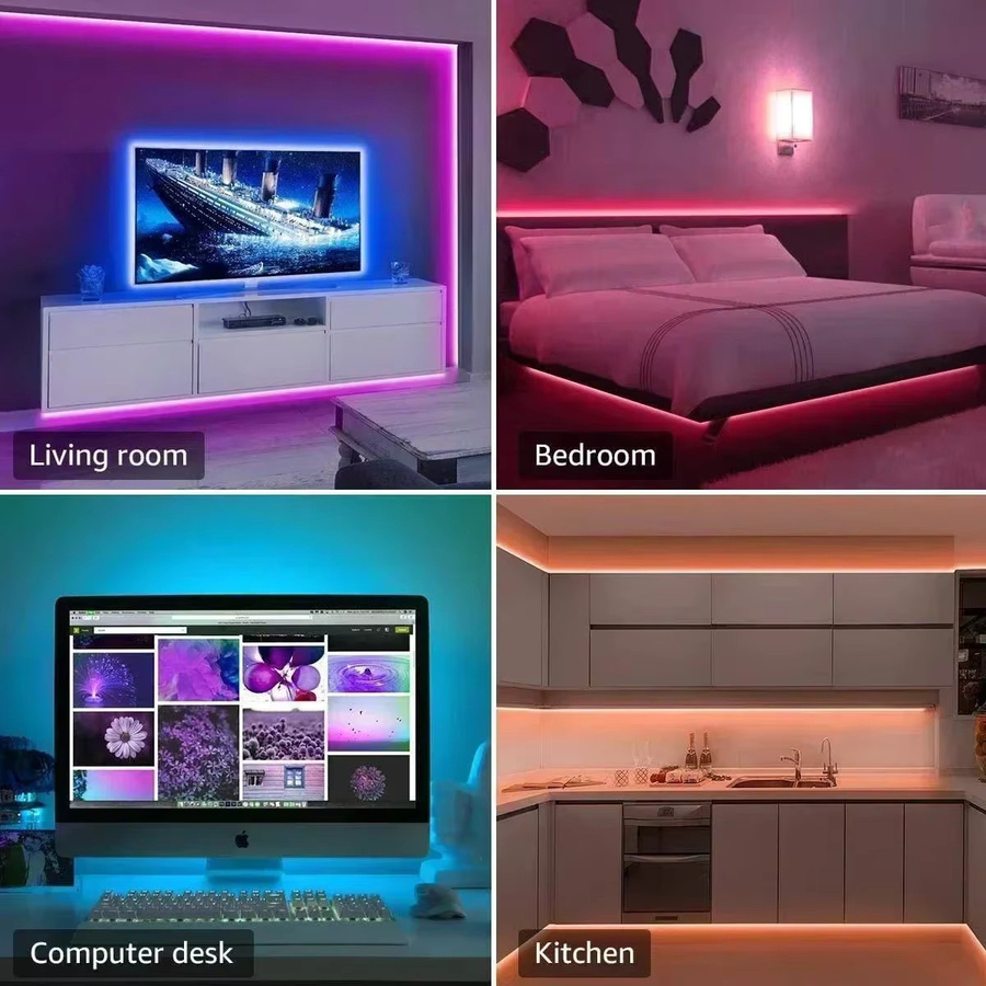 Saimili Smart RGB LED Gaming Licht Streifen mit Musik-Sync und Fernbedienung, USB Multicolor Hintergrundbeleuchtung für TV und Gaming Zimmer - Bild 2