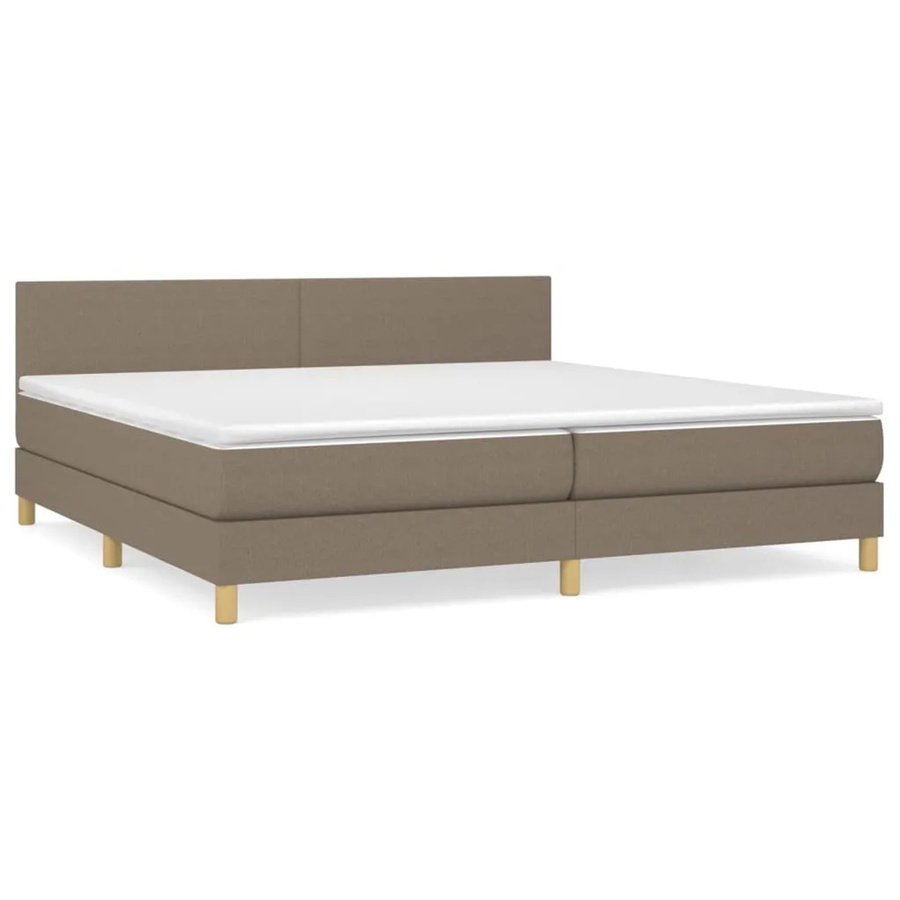 vidaXL Boxspringbett Hybrid mit Matratze und Taschenfedern in Taupe, B/T: 200 x 200 cm - Bild 2