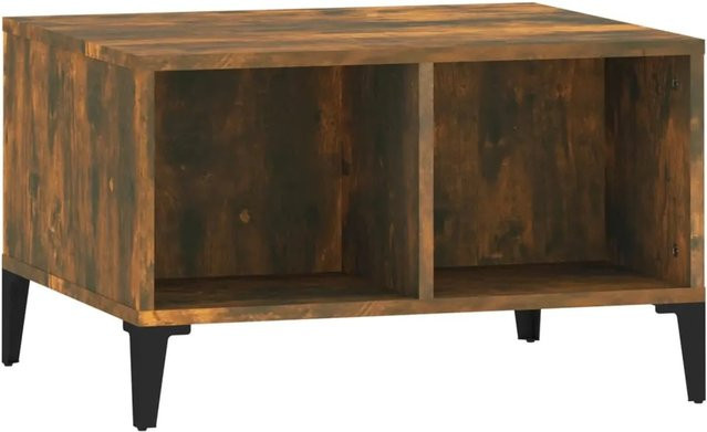 vidaXL Couchtisch Räuchereiche in Braun aus Holzwerkstoff und Metall B/T/H: 60 x 50 x 36,5 cm - Bild 1