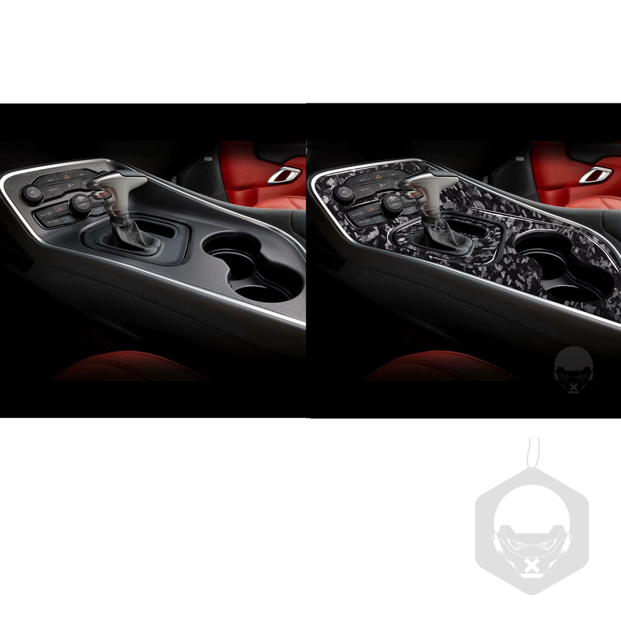 RRX CARBON Schmiedete Kohlefaser Schalttafel Dekorative Abdeckung für Dodge Challenger 2014-2018, Schwarz - Bild 2