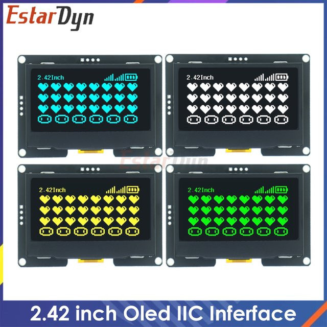 Estardyn OLED LCD Display Modul SSD1309 128x64 mit 4-Pin I2C IIC Schnittstelle in Blau und Schwarz - Bild 1