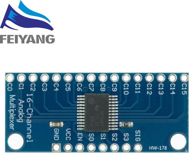 SAMIROB 16-Kanal Analog-Digital Multiplexer Breakout Board Modul CD74HC4067 in Blau für Arduino DIY-Projekte - Bild 1