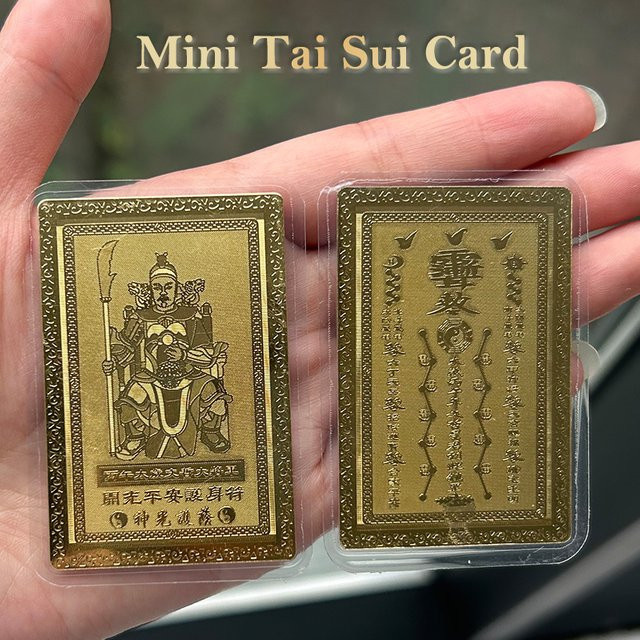 JETTING Feng Shui Segenskarte 2026 Mini Tai Sui Karte Pferdejahr Amulett in Gold für Schutz Gesundheit und Reichtum - Bild 1